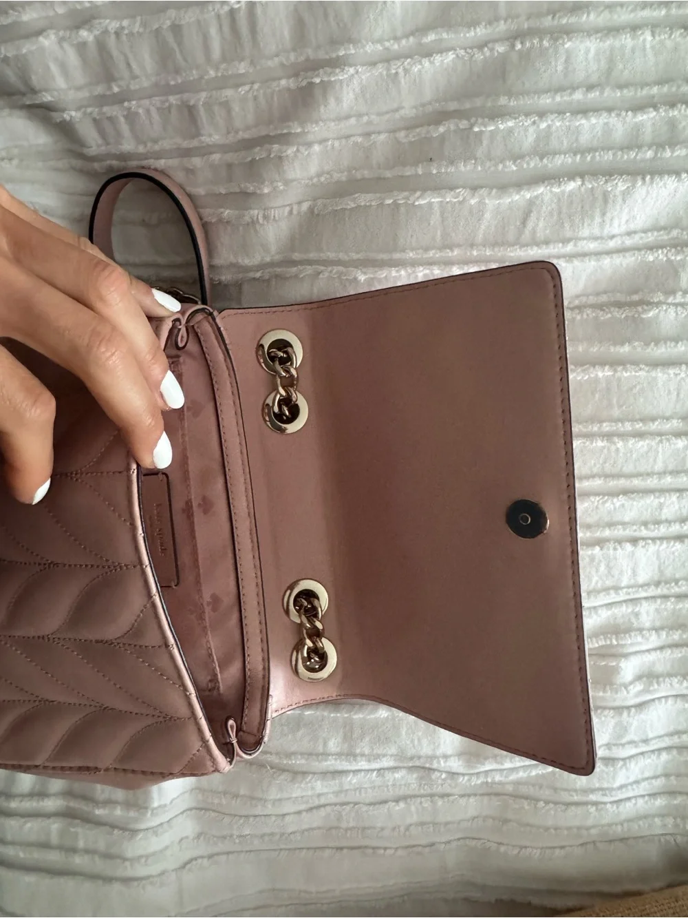 kate spade Pink Quilted Leather Chain Crossbody